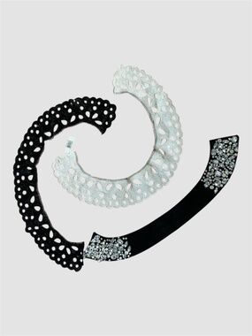 Bundle 3 Removable Embellished Vintage Collars Black White One Size NWOT